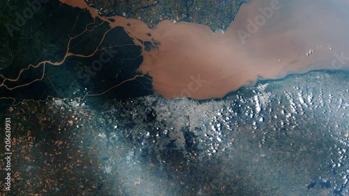 Rio de la Plata River From Space. Elements of this Image Furnished by NASA. photo