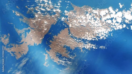 Falkland Islands From Space (Islas Malvinas). Elements of this image furnished by NASA. photo
