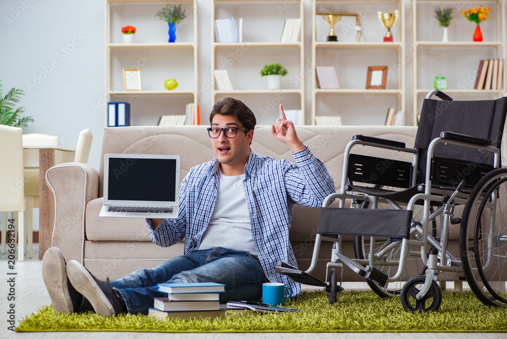 Young student studying at home Young student studying at home