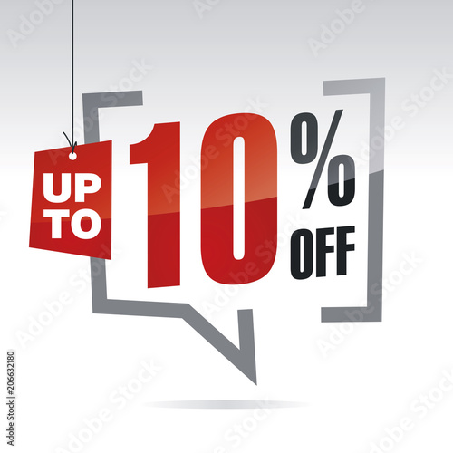 Sale up to 10 percent off isolated sticker icon