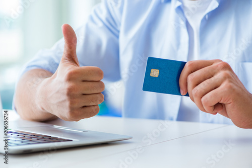 Concept on online payments with credit card