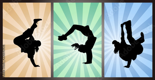Set of Hip-hop Dancers, Silhouette 