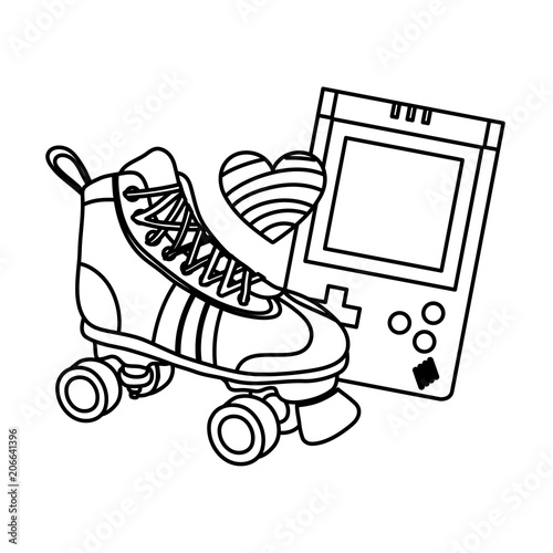 line roller skate with electronic game and heart style