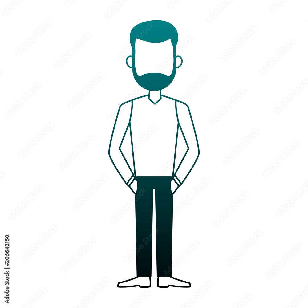 Young man casual clothes cartoon vector illustration graphic design