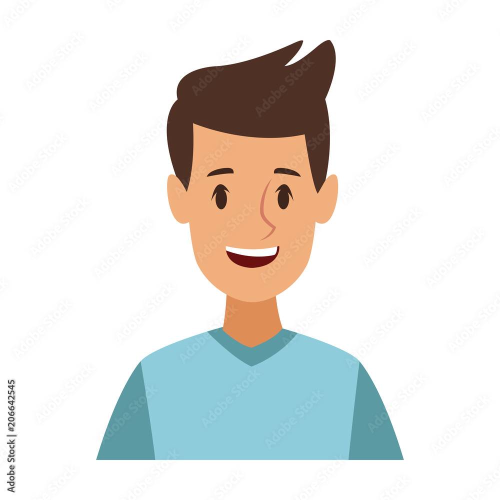 Young man cartoon vector illustration graphic design