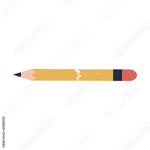 Wooden pencil isolated vector illustration graphic design