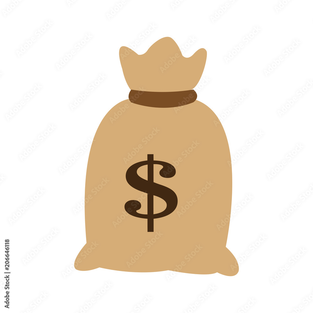 Money bag cartoon vector illustration graphic design