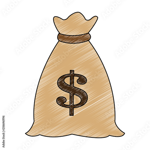 Money bag cartoon vector illustration graphic design