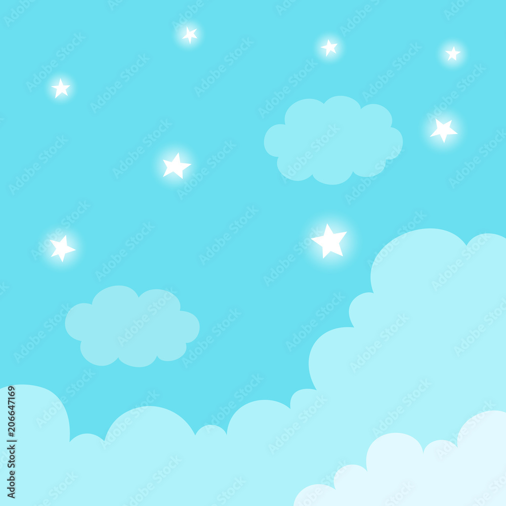 Daytime sky with shiny stars background