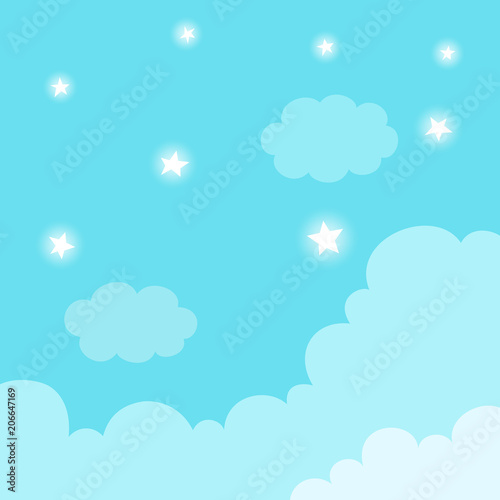 Daytime sky with shiny stars background