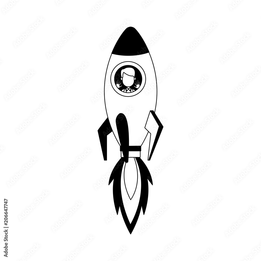 Businessman inside rocket cartoon vector illustration graphic design Businessman inside rocket cartoon vector illustration graphic design