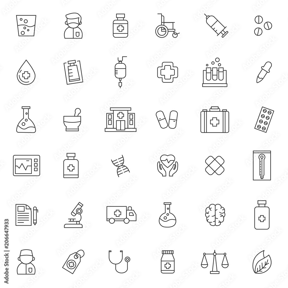 set medical icon with thin line, use for presntation or pictogram element, hospital ambulance, healthcare blood donation. set medical icon with thin line, use for presntation or pictogram element, hospital ambulance, healthcare blood donation.