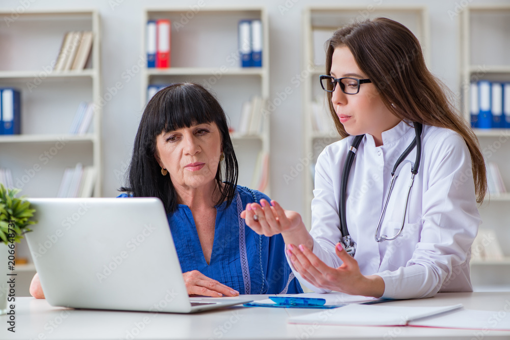 Senior patient visiting doctor for regular check-up Senior patient visiting doctor for regular check-up