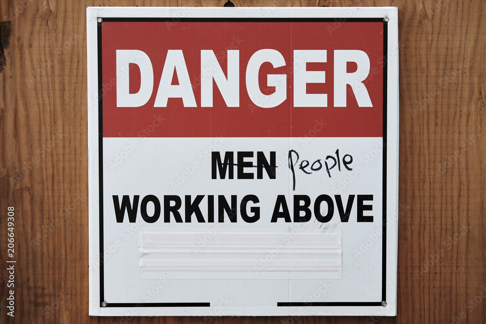 custom made wallpaper toronto digitalObsolete sign on the construction site. Women's Movement for Equality