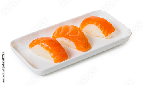 Japanese food, sushi with salmon