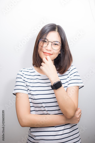 Beautiful asian women with smart watch