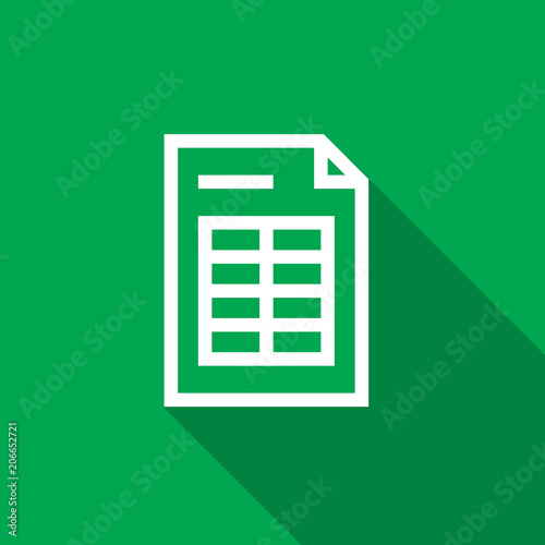 Spreadsheet document paper outline icon. thin line style for graphic and web design. Simple flat symbol vector Illustration.