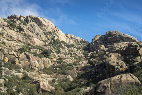 Granitic rock formations in La Pedriza  Guadarrama Mountains National Park  province of Madrid  Spain