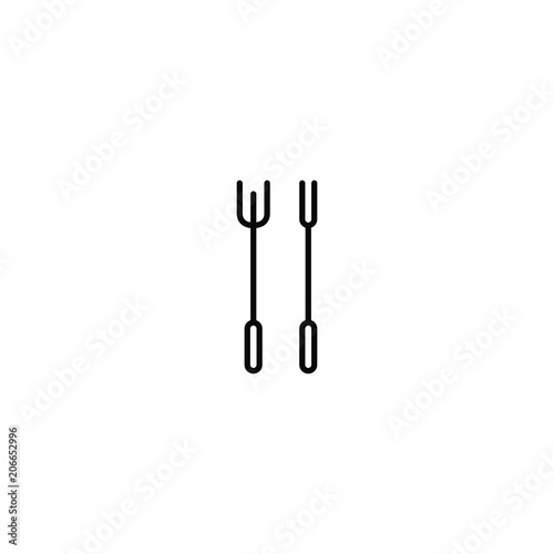 Special fork for cooking kitchen equipment tool vector illustration icon symbol 