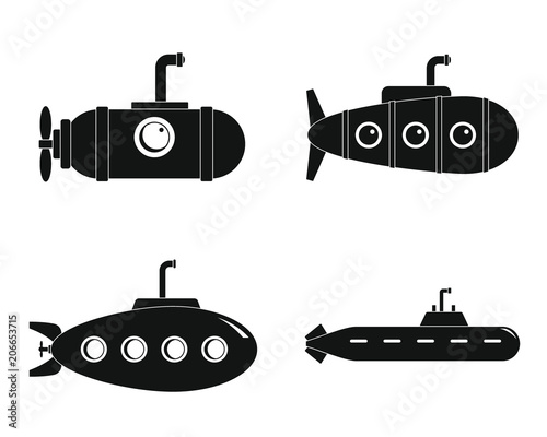 Periscope submarine telescope icons set. Simple illustration of 4 periscope submarine telescope vector icons for web photo