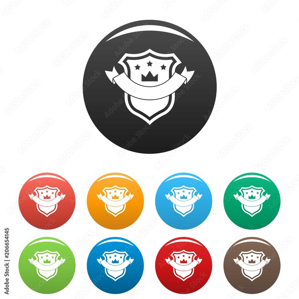 Badge quality icon. Simple illustration of badge quality vector icons set color isolated on white Badge quality icon. Simple illustration of badge quality vector icons set color isolated on white