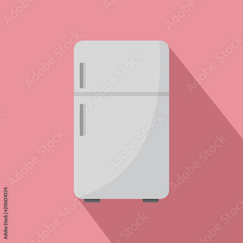 Retro fridge icon. Flat illustration of retro fridge vector icon for web design photo