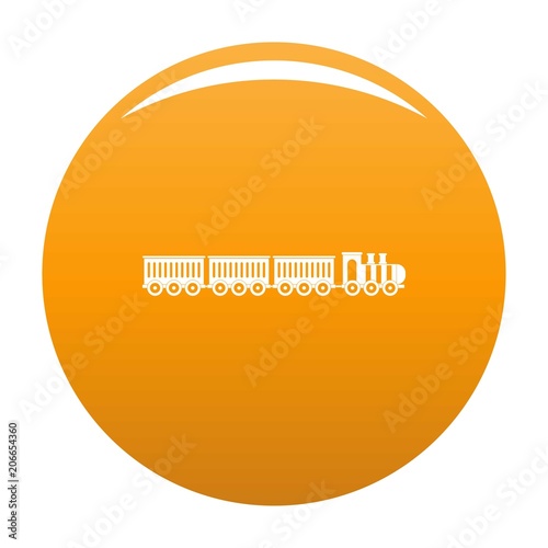 sedentary train icon. Simple illustration of sedentary train vector icon for any design orange