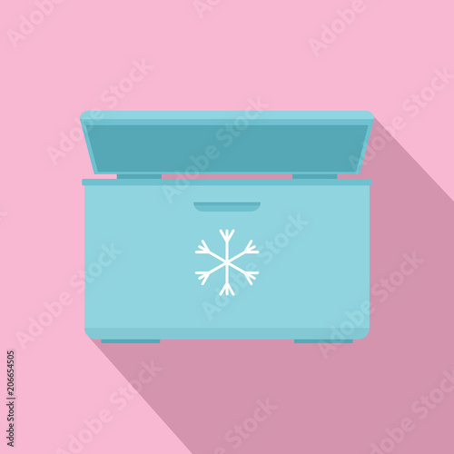 Ice cream refrigerator icon. Flat illustration of ice cream refrigerator vector icon for web design