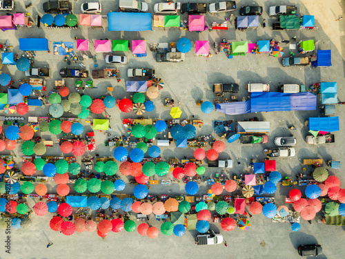Aerial view of flea market