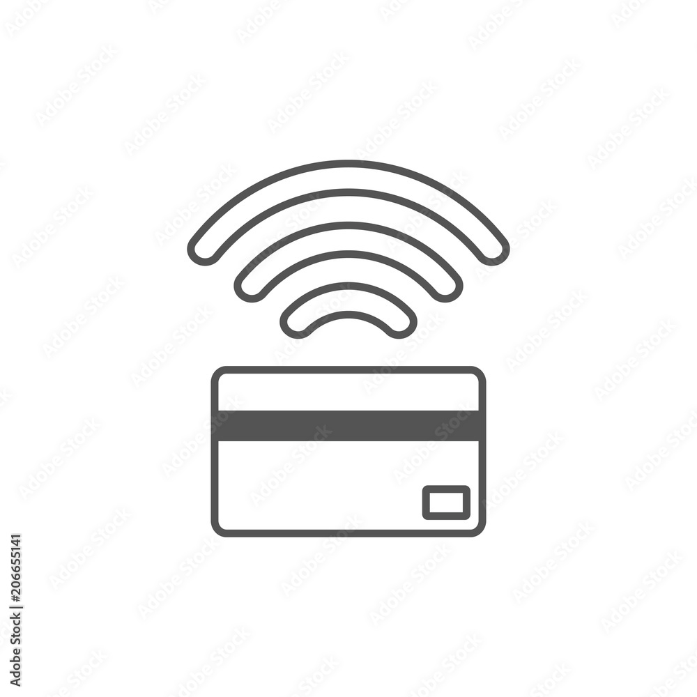 Contactless payment icon. Near-field communication (NFC) card technology concept icon. Tap to pay. vector illustration. Contactless payment icon. Near-field communication (NFC) card technology concept icon. Tap to pay. vector illustration.