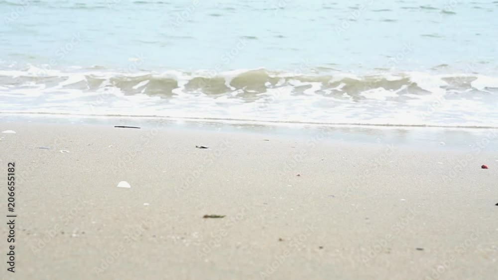 seascape tropical beach with sea waves crashing on sandy shore . Summer vacation . seascape tropical beach with sea waves crashing on sandy shore . Summer vacation .