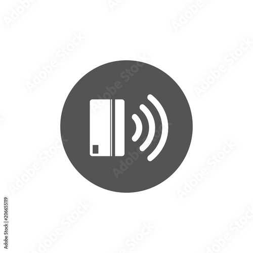 Contactless payment icon. Near-field communication (NFC) card technology concept icon. Tap to pay. vector illustration.