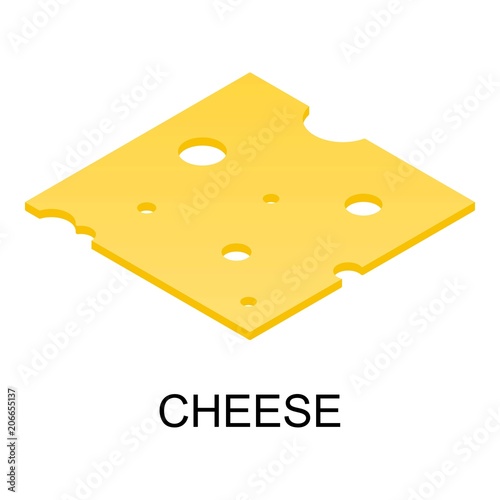 Sliced cheese icon. Isometric of sliced cheese vector icon for web design isolated on white background