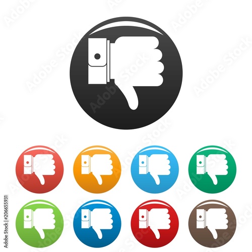 Hand sediment icon. Simple illustration of hand sediment vector icons set color isolated on white