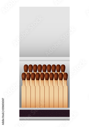 Small matchbox mockup. Realistic illustration of small matchbox vector mockup for web design isolated on white background