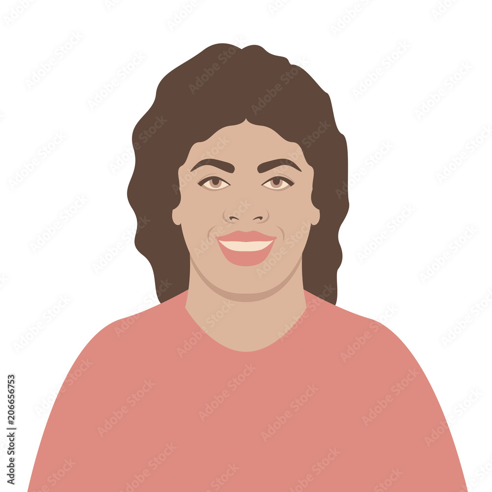 women face smiling front side  vector illustration flat