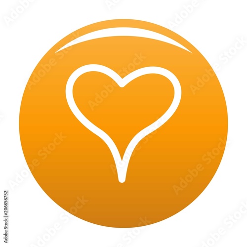 Woman heart icon. Simple illustration of woman heartvector icon for any design orange photo