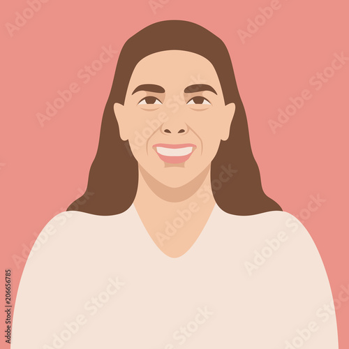 women face smiling front side  vector illustration flat
