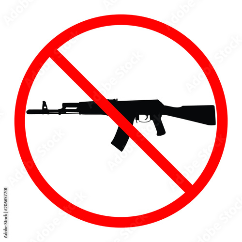 A black, white and red no gun silhouette sign