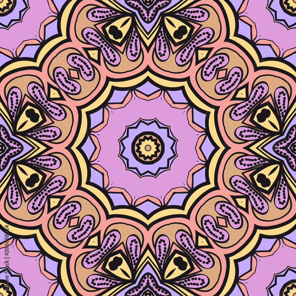 Fototapeta premium Seamless Floral pattern. Art-deco Geometric background. Modern graphic design. Vector illustration