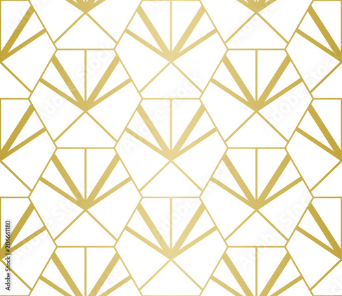 Golden Hexagon Pattern. Vector.