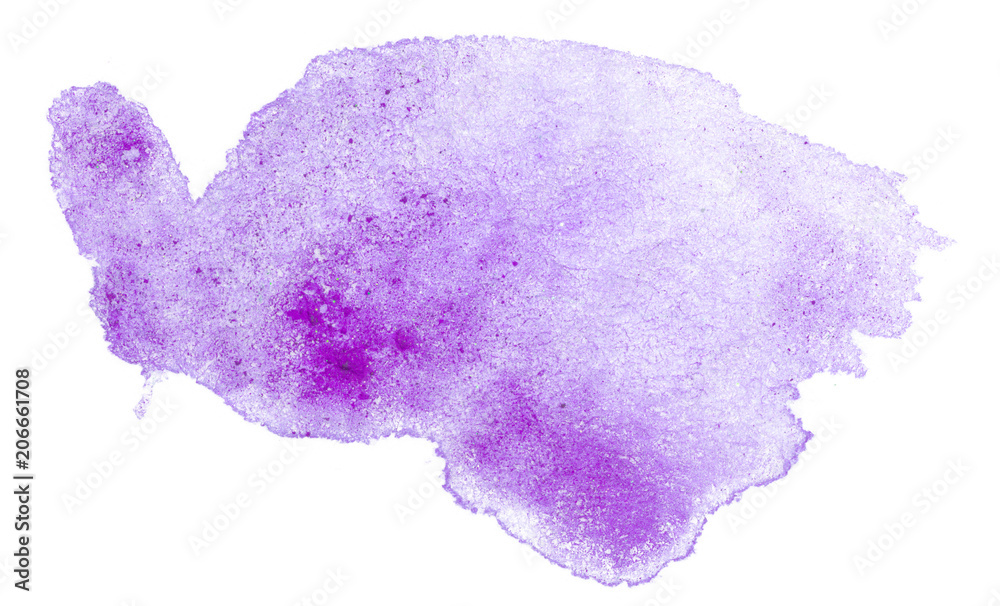 Violet stain of watercolor paint. with the texture of the paper and the uneven dried paint with the grains. Violet stain of watercolor paint. with the texture of the paper and the uneven dried paint with the grains.