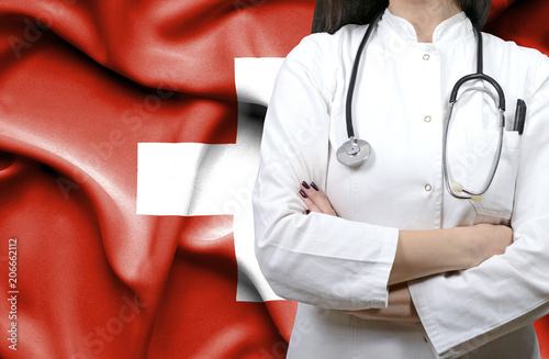 Conceptual image of national healthcare system in Swiss