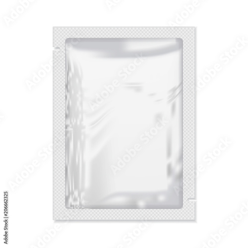 Food packaging,transparent plastic bag,vector set mock up.Realistic blank template Packaging. Packing for products. Vector illustration.