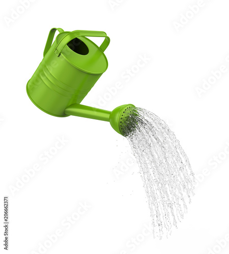 Photo Watering Can Pouring Water Isolated