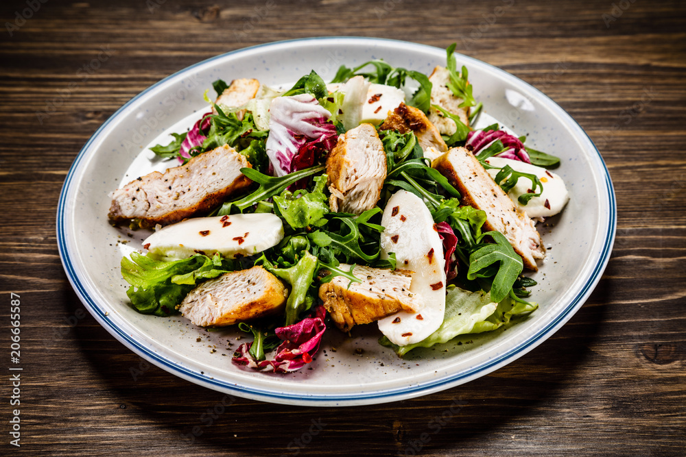 Greek salad with grilled chicken Greek salad with grilled chicken