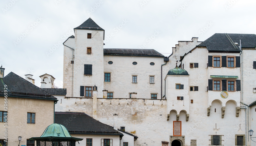 Tower and walls of Hohensalzburg, Salzburg, Austria
