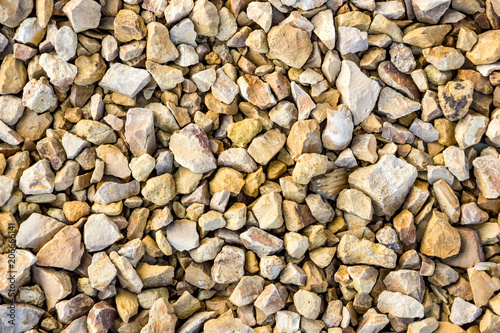 Crushed limestone aggregate, close-up