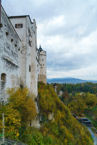 Tower and walls of Hohensalzburg, Salzburg, Austria