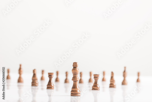 Black king with chess figures on white